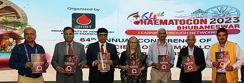Indian Society of Hematology and Blood Transfusion (ISHBT) releasing its Bhubaneswar Manifesto-2023 on Saturday.