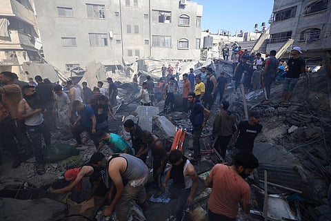 Palestinians searching for survivors in rubbles. (Representative purpose)