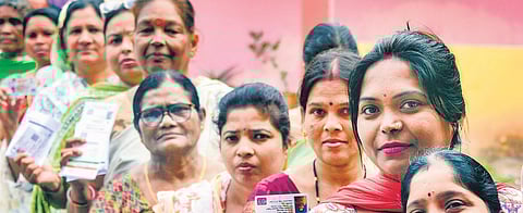 Voters wait in a queue to cast their votes for the 1st phase of Chhattisgarh Assembly poll in Jagdalpur, Bastar district | pti