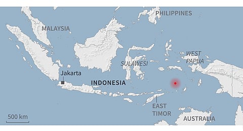 Map locating a 7.1-magnitude quake in Indonesia's Banda Sea on Wednesday. (Credits | AFP)