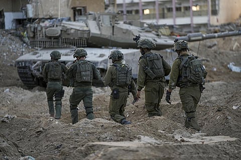 Israeli soldiers are seen during a ground operation in the Gaza Strip, Wednesday, Nov. 8, 2023. (Photo | AP)