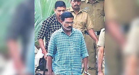 Dominic Martin being brought to the blast site in Kalamassery for evidence collection on Wednesday| Express
