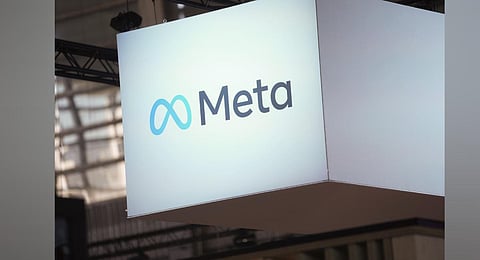 The Meta logo is seen at the Vivatech show in Paris, France. (Photo | AP)