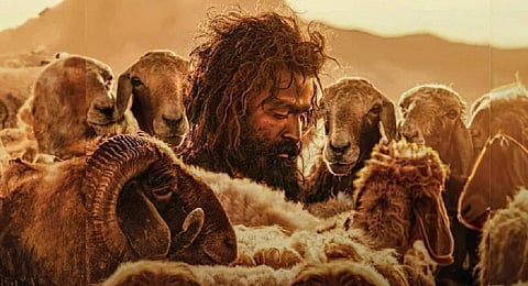 Actor Prithviraj in Aadujeevitham (The Goat Life)