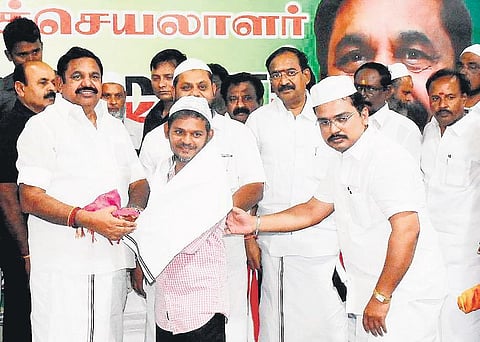 AIADMK general secretary Edappadi K Palaniswami taking part in an event held in Salem on Thursday. (Photo | Express)