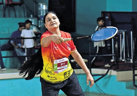 Preethi Unhale, the longest surviving heart recipient in the country, participating in a badminton competition held as part of the Transplant Games in Kochi on Saturday