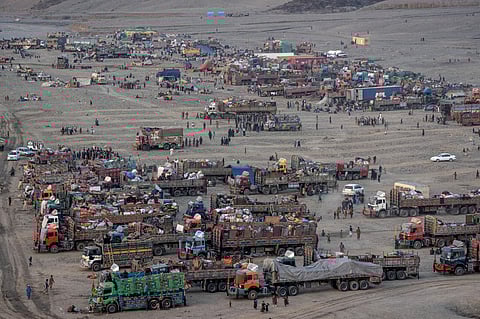 Afghan refugees settle in a camp near the Torkham Pakistan-Afghanistan border, in Torkham, Afghanistan. (File photo)