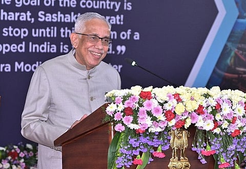 Governor S Abdul Nazeer at the Viksit Bharat @2047-Voice of Youth workshop held at Raj Bhavan on Monday | Express