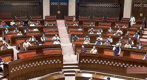 Union Home Minister Amit Shah speaks in the Rajya Sabha during the Winter session of Parliament, in New Delhi, Monday, Dec. 11, 2023. (PTI)