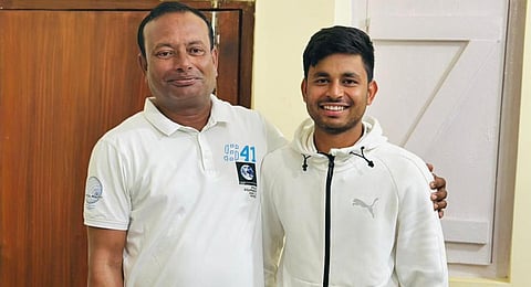 Coach Aril Anthony (L) with his ward Saumy Kumar Pandey. (Photo | Express)