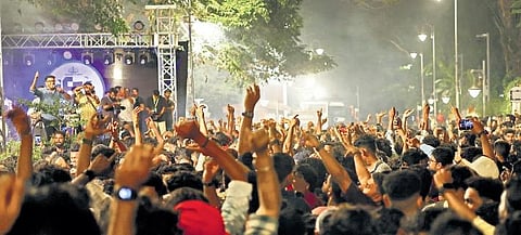 A scene from a music concert held as part of IFFK in Thiruvananthapuram I B P Deepu