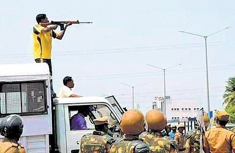 The police firing on anti-Sterlite protesters in Thoothukudi | File pic