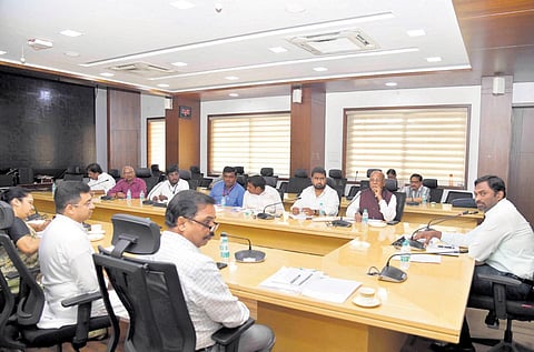 GHMC Commissioner Ronald Rose holds a meeting with representatives of all political parties on Special Summary Revision of Photo Electoral Rolls-2024 on Wednesday