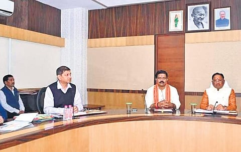Vishnu Deo Sai holds the first cabinet meeting in Chhattisgarh on Thursday | Express