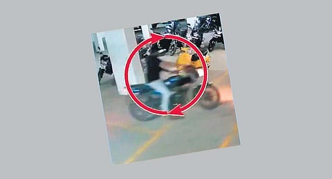 CCTV footage of the thief with the bike