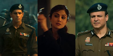 Sidharth Malhotra, Shilpa Shetty and Vivek Oberoi in 'Indian Police Force' (Photo | YouTube)