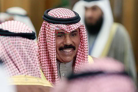 FILE - Kuwait's Emir Sheikh Nawaf al-Ahmad al-Jaber al-Sabah arrives to attend the conference of  Arab Inter-Parliamentary Union (AIPU) in Kuwait City. (AFP Photo)