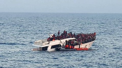 Image of a boat carrying migrants used for representational purposes only