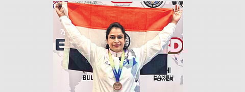 Parvathi Sriram (45) clinched a bronze medal (squat) in the 69 kg Masters 1 category of the 2023 Asian Classic Powerlifting Championships held in Malaysia
