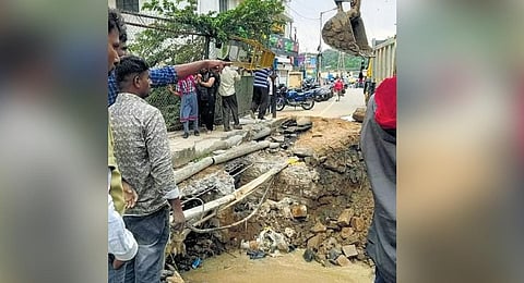 Stormwater drain work taken up on Kaggadaspura Main Road | Express