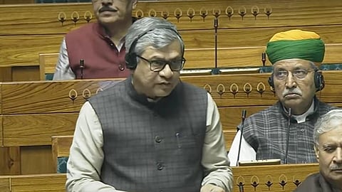 Telecom and IT Minister Ashwini Vaishnaw moved the Telecommunication Bill 2023 in Lok Sabha, on Monday, Dec 18, 2023. (Screengrab | SansadTV)