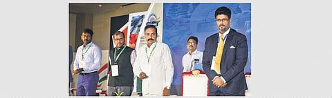 Agriculture Minister Kakani Govardhan Reddy during AP Gunvatta Sankalp event in Vijayawada I Prasant Madugula, EPS