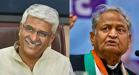 Union Minister Gajendra Singh Shekhawat and former Rajasthan Chief Minister Ashok Gehlot. (File photo)