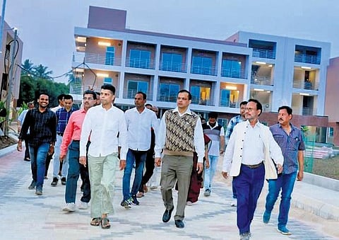 5T chairman VK Pandian reviewing progress of Odia University on Sunday | Express