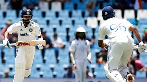 Virat Kohli and Shreyas Iyer during the first test match against South Africa in Centurion on Tuesday, December 26, 2023. (Photo | BCCI X)