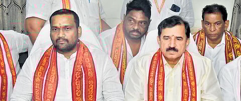 SDMSD Trust Board Chairman K Rambabu during the press conference I Express