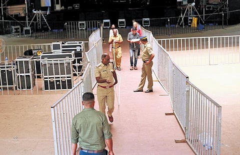 Police inspecting the spot where the accident occurred at Cusat | file pic