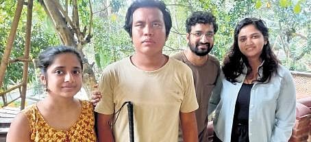 (From left) Sara, Bone, Aanand and Anubha on the Kanthari campus
