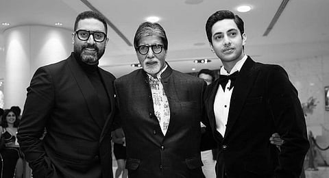 Abhishek Bachchan, Amitabh Bachchan and Agastya Nanda.