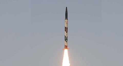 Agni-1 missile. (Photo | Twitter, @NewsIADN)