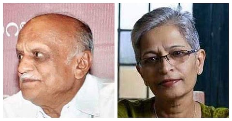 Scholar-rationalist M M Kalburgi  (L) and journalist-activist Gauri Lankesh (File Photos)