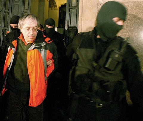 Gregorian Bivolaru (L), the spiritual leader of MISA sect (The Movement for Spiritual Integration in the Asolute) (AFP)