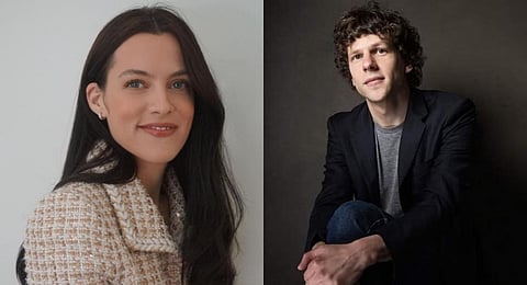 Actors Riley Keough and Jesse Eisenberg.