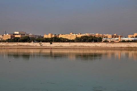 FILE - The U.S. Embassy is seen from across the Tigris River in Baghdad, Iraq, on Jan. 3, 2020. (AP Photo)