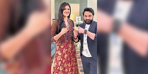 Asha Bhat with Mahesh Gowda