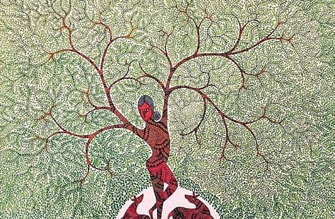 Jungle Devi’ by Jyoti Uikey; a view of the gallery;