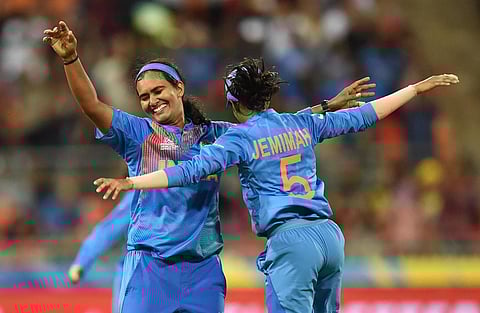A file photo of Indian all-rounder Shikha Pandey. (Photo | AFP)