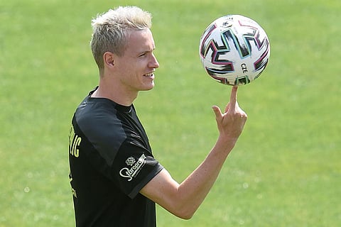 In this file photo taken on June 16, 2021 Czech Republic's midfielder Jakub Jankto takes part in a training session in Prague. (Photo | AFP)