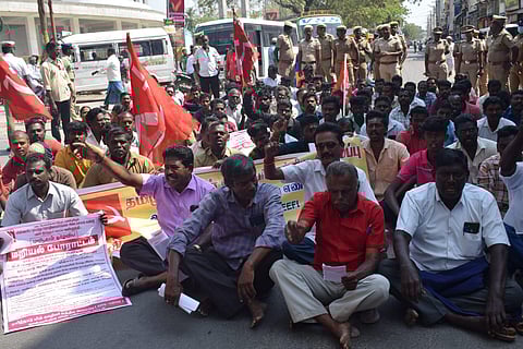 95 NTPL contract workers arrested for road blockading protest in Tamil Nadu