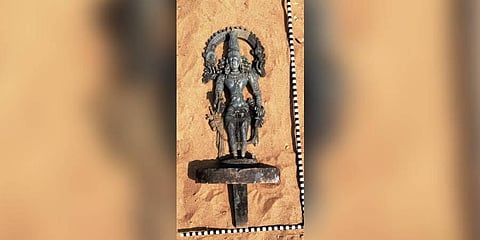 11th-century sculpture discovered at Ulluru Mutta of Kumta taluk in Uttara Kannada district of Karnataka.