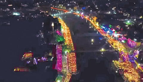 Over 18.82 lakh diyas at the sacred Kshipra riverfront on Mahashivratri (Thursday) evening.
