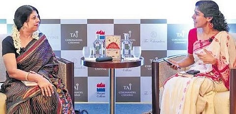 Chitra Banerjee Divakaruni (L), Nandini Krishnan.