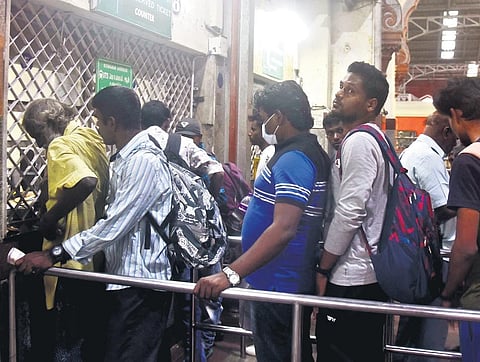 Passengers purchasing tickets at Chennai Egmore railway station | Martin Louis