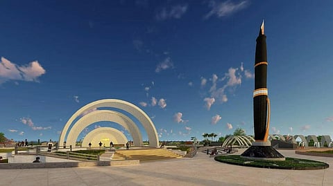 The proposed pen monument in honour of M Karunanidhi. (Photo | MK Stalin Twitter)