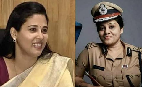 IAS officer Rohini Sindhuri and IPS officer Roopa Moudgil. (Photo | Facebook)