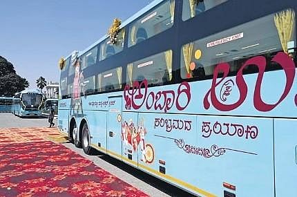 KSRTC’s ‘Ambaari Utsav’ fleet of buses was flagged off by CM Basavaraj Bommai on Tuesday